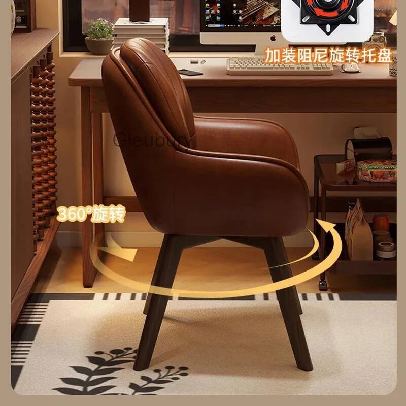 Home Office Cozy - Sedia da computer vintage in pelle