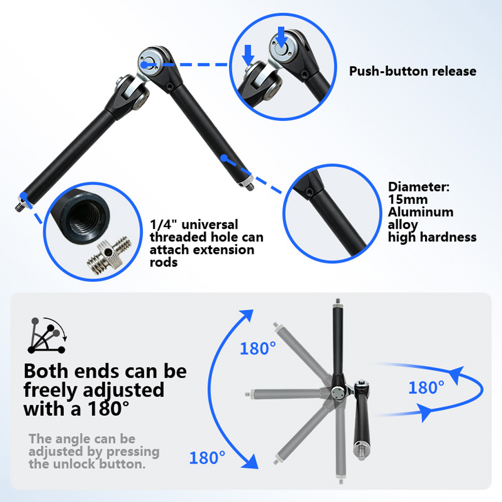 Monitor Arm Dual - 180 ° Supporto a Braccio Magico