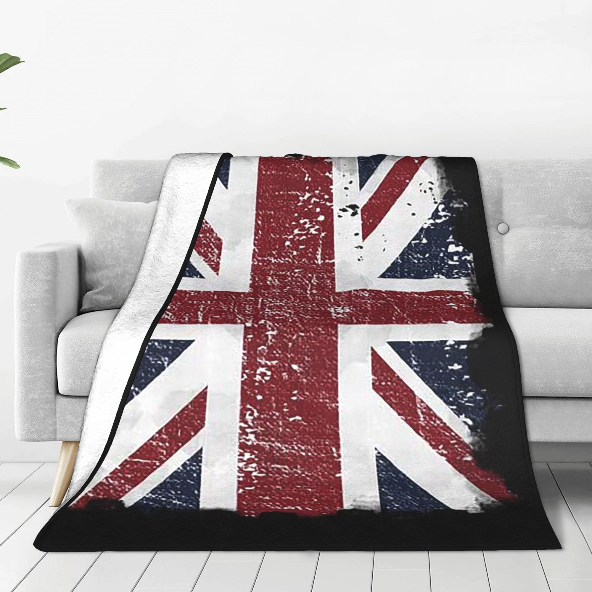 Home Office British - Bandiera britannica invecchiata Nero Grigio Union