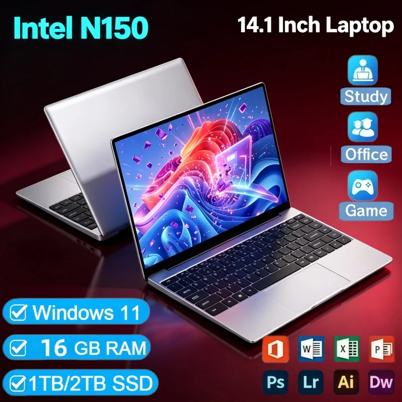 Home Office Budget - Notebook Ultra Sottile da 14.1'' Economico,
