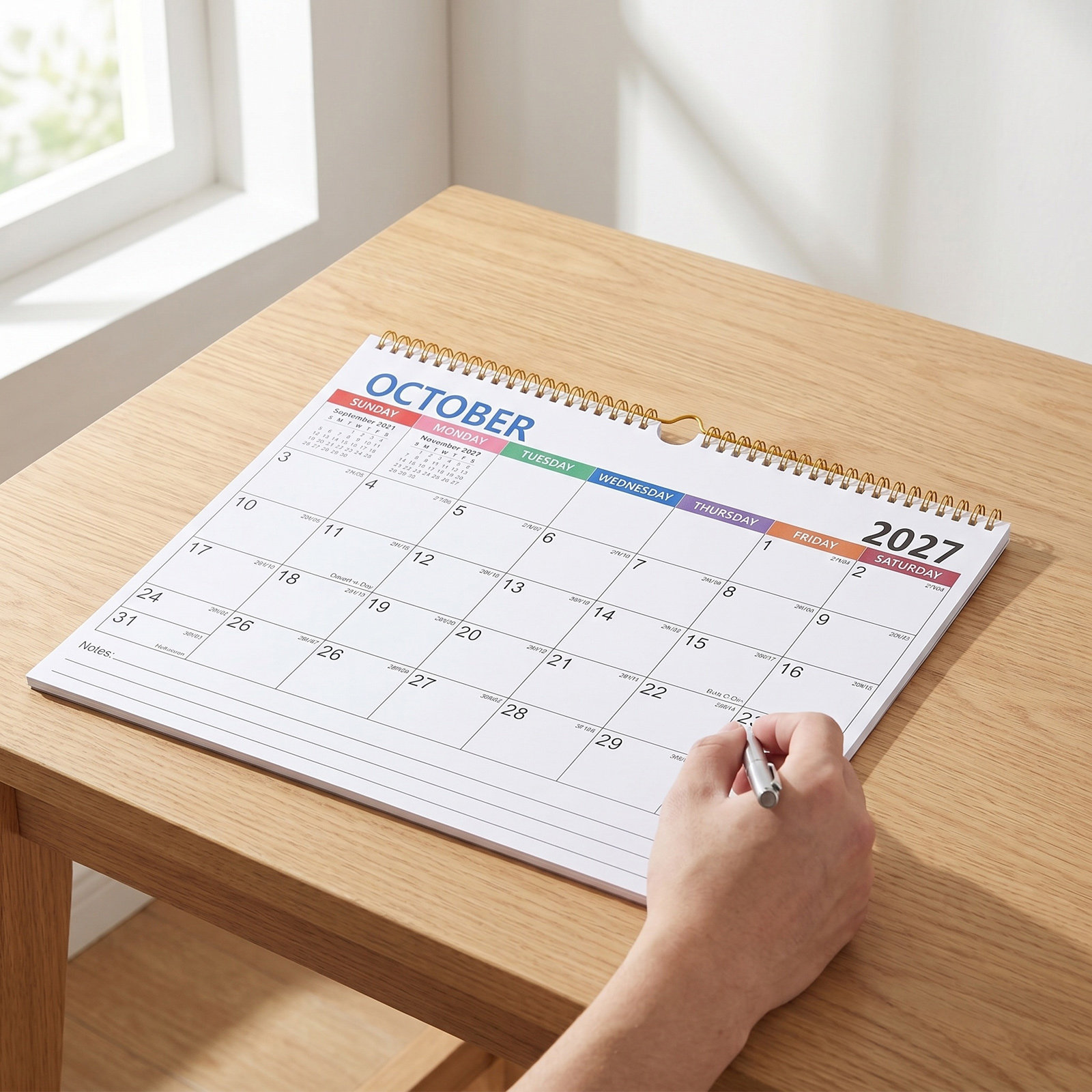 Home Office Layout - Calendario da Parete Minimalista 2027, Rilegatura