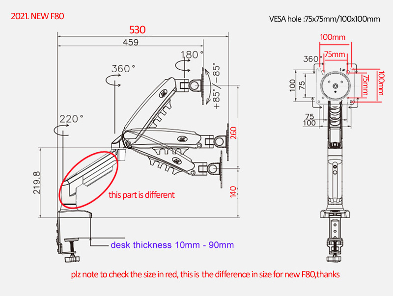 NUOVO NB F80 Supporto per Moni - Monitor Arm Dual recensione e prezzo