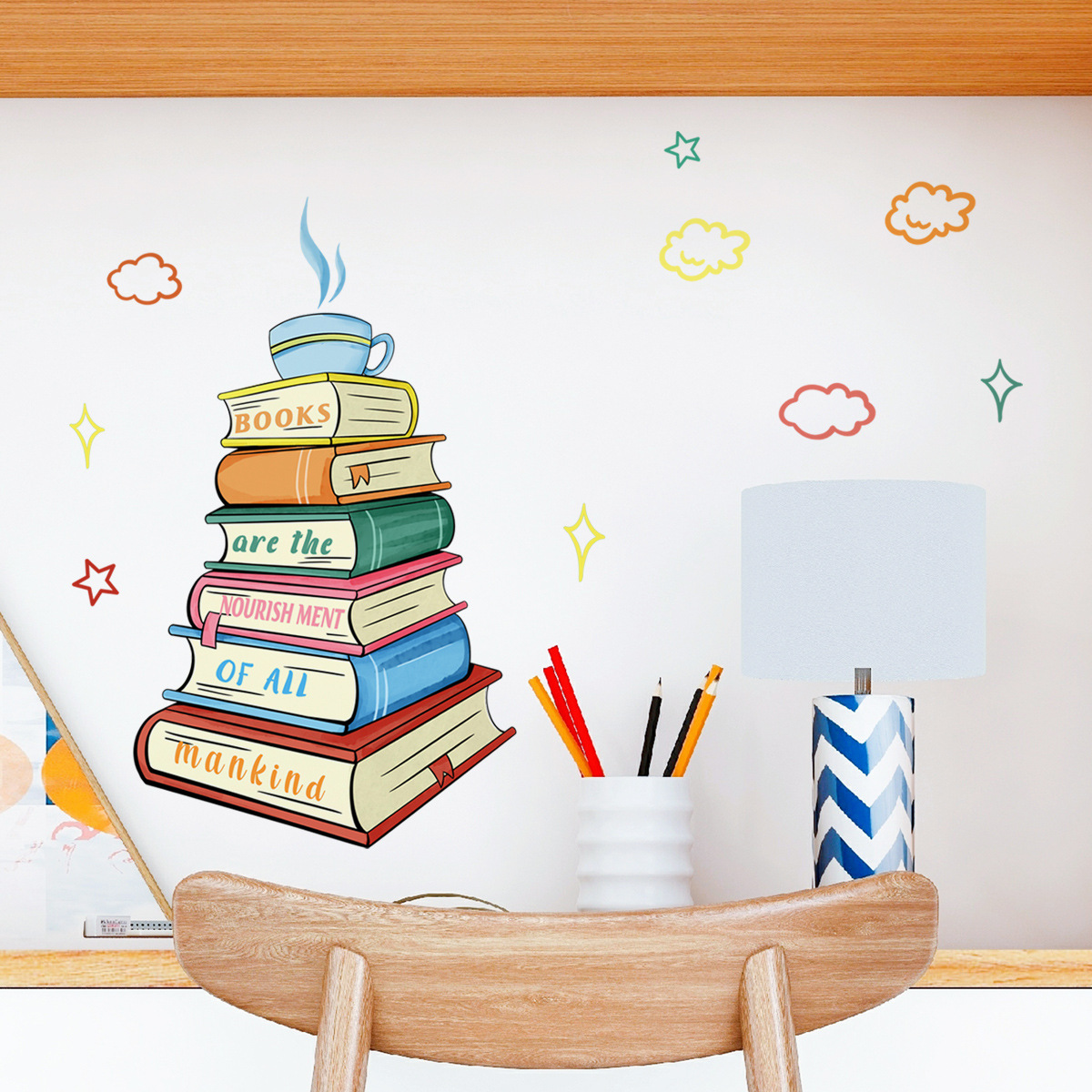 Never Stop Reading Wall decalc - Home Office Library recensione e prezzo