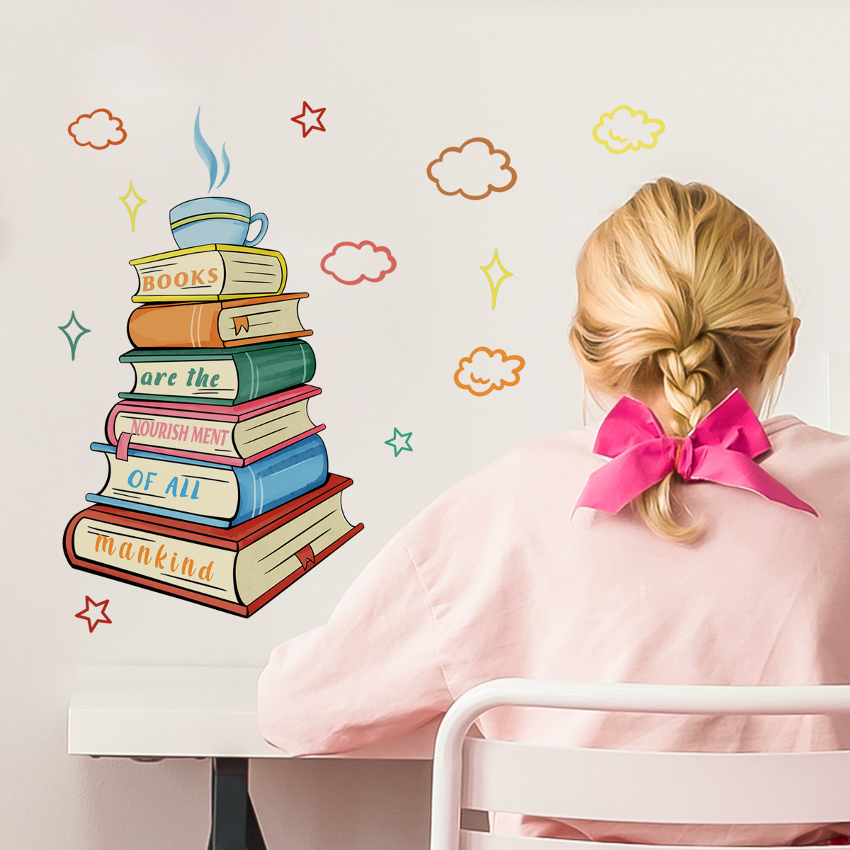 Never Stop Reading Wall decalc - Home Office Library recensione e prezzo